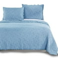 thumbnail image 1 of Kasentex  3-Piece Stone Washed Quilt Set Soft Cotton Reversible Bedspread Coverlet Set Light Blue King, 1 of 5