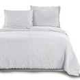 thumbnail image 1 of Kasentex  3-Piece Stone Washed Quilt Set Soft Cotton Reversible Bedspread Coverlet Set Light Grey King, 1 of 5