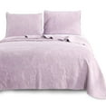 thumbnail image 1 of Kasentex  3-Piece Stone Washed Quilt Set Soft Cotton Reversible Bedspread Coverlet Set Purple Queen, 1 of 5