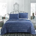 thumbnail image 1 of Kasentex  3-Piece Stone Washed Quilt Set Soft Cotton Reversible Bedspread Coverlet Set White-Navy King, 1 of 31