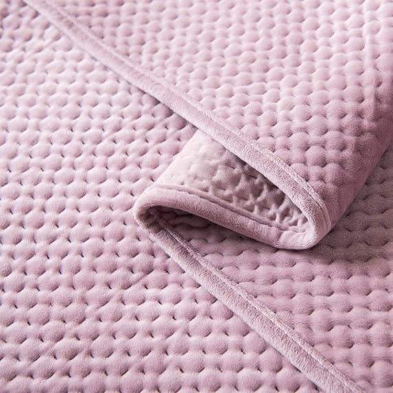 Kasentex All Season Plush Poly Velvet Lavish Design Quilt Set Soft and Warm Machine Washable Coverlet Rose King