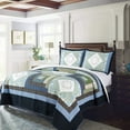thumbnail image 1 of Kasentex Boho Quilt Decorative Print, Bedspreads & Coverlets Soft Cotton Bedding, Blue, Twin Size, 1 of 5