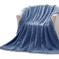 thumbnail image 1 of Kasentex Cozy Soft 100% Cotton Warm Fall/Winter Decorative Throw Blanket for Couch, Sofa, Bed, wrap-around - Indoor/Outdoor 50x60" Infinity Blue, 1 of 9