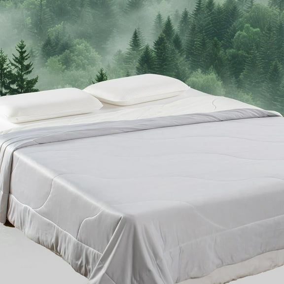 Kasentex Cooling Blanket Comforter - Ultra Soft - All Season Hypoallergenic and Breathable - Grey Queen Size 90x90 Inches