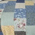 thumbnail image 1 of Kasentex  Cotton Patchwork Quilt Floral Patchwork Oversized Bedspread Coverlet Multi-Color Floral Blue Queen, 1 of 5