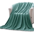 thumbnail image 1 of Kasentex Cozy Soft 100% Cotton Warm Fall/Winter Decorative Throw Blanket for Couch, Sofa, Bed, wrap-around - Indoor/Outdoor 50x60" Peacock Green, 1 of 5