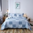 thumbnail image 1 of Kasentex Country-Chic Printed Pre-Washed Quilt Set - Microfiber Fabric Quilted Pattern Bedding with Pillow Sham(s), Multi-Blue A, Queen Size, 1 of 3