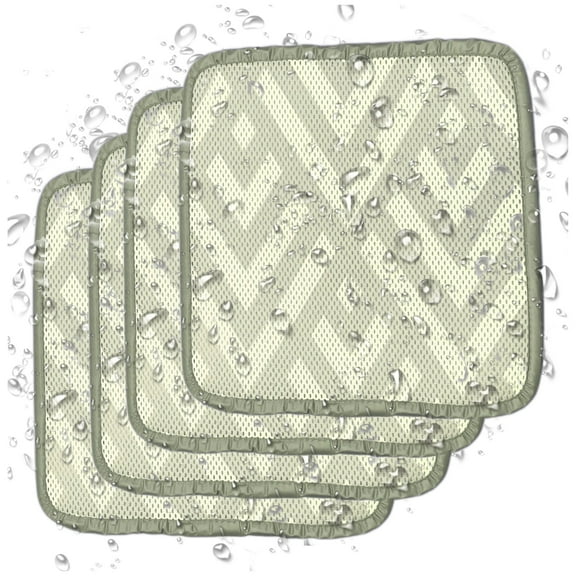 Kasentex Indoor/Outdoor Mesh Seat Chair Cushion Non-Slip - Set of 4 - 16x16 Green