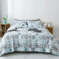 thumbnail image 1 of Kasentex Luxury Quilt Set with Exquisite Printed Patchwork Pattern Design, Microfiber Soft Bedding with Sham(s), KING + 2 King Shams (104x90"+20x36"x2), Multi-Print, 1 of 8
