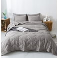 thumbnail image 1 of Kasentex  Quilt Set Soft Microfiber with Sham(s) Light Weight All Season Machine Washable Stone Grey King 3 Piece, 1 of 5