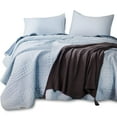 thumbnail image 1 of Kasentex Quilted Coverlet Mini Bedding Set-All Season Stonewashed Blanket, King Size, Sky Blue, 1 of 3