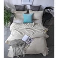 thumbnail image 1 of Kasentex  Quilted Coverlet Set Pre-Washed Microfiber Soft Warm Bedspread, Contemporary Star Design Beige Full - Queen 3 Piece, 1 of 6