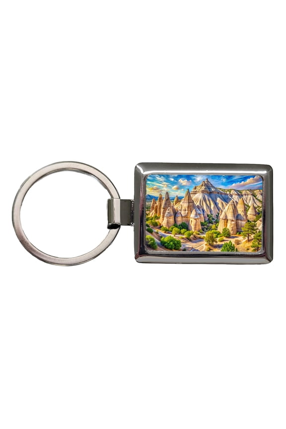Kasha - Katuwe Tent Rocks National Monument New Mexico Watercolor Style Metal Rectangle Keychain