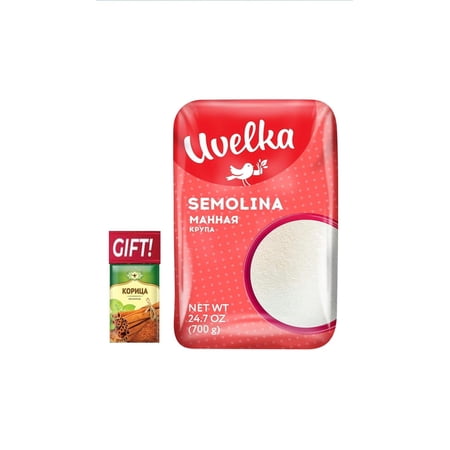 Kasha Semolina (Manka) - 700g/24.7oz, Pack of 6, Organic Food + Cinnamon Dried For
