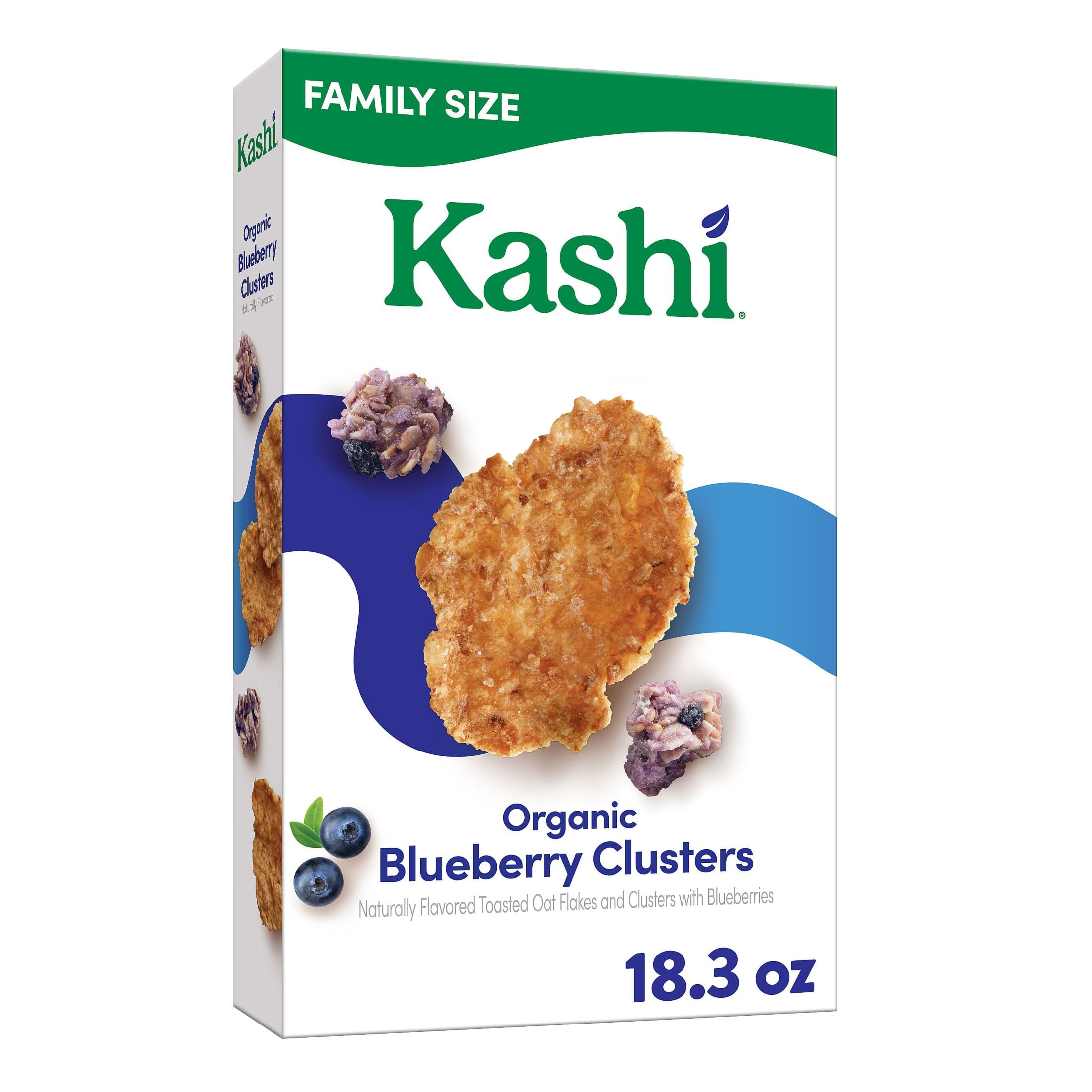 Kashi Breakfast Cereal, Fiber Cereal, Family Breakfast, Family Size, Blueberry Clusters, 18.3oz Box (1 Box)