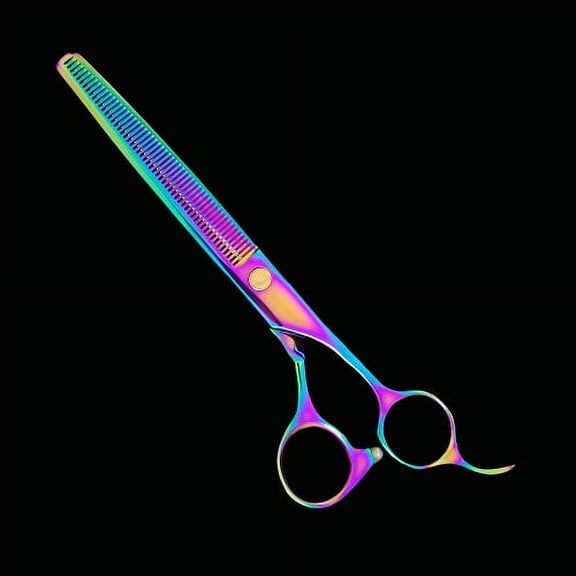 Kashi CB-604TR Thinning / Texturing 7" 52 Teeth Rainbow Hair Shears / Scissors