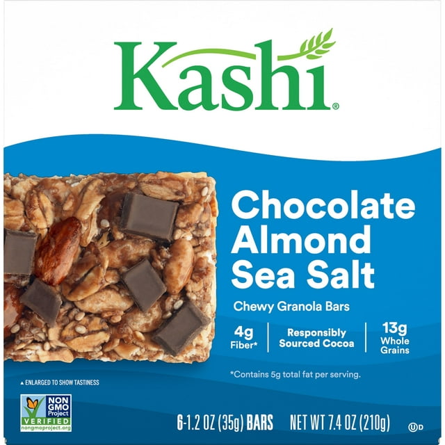 Kashi Chocolate Almond Sea Salt Chewy Granola Bars, Ready-to-Eat, 7.4 oz, 6 Count