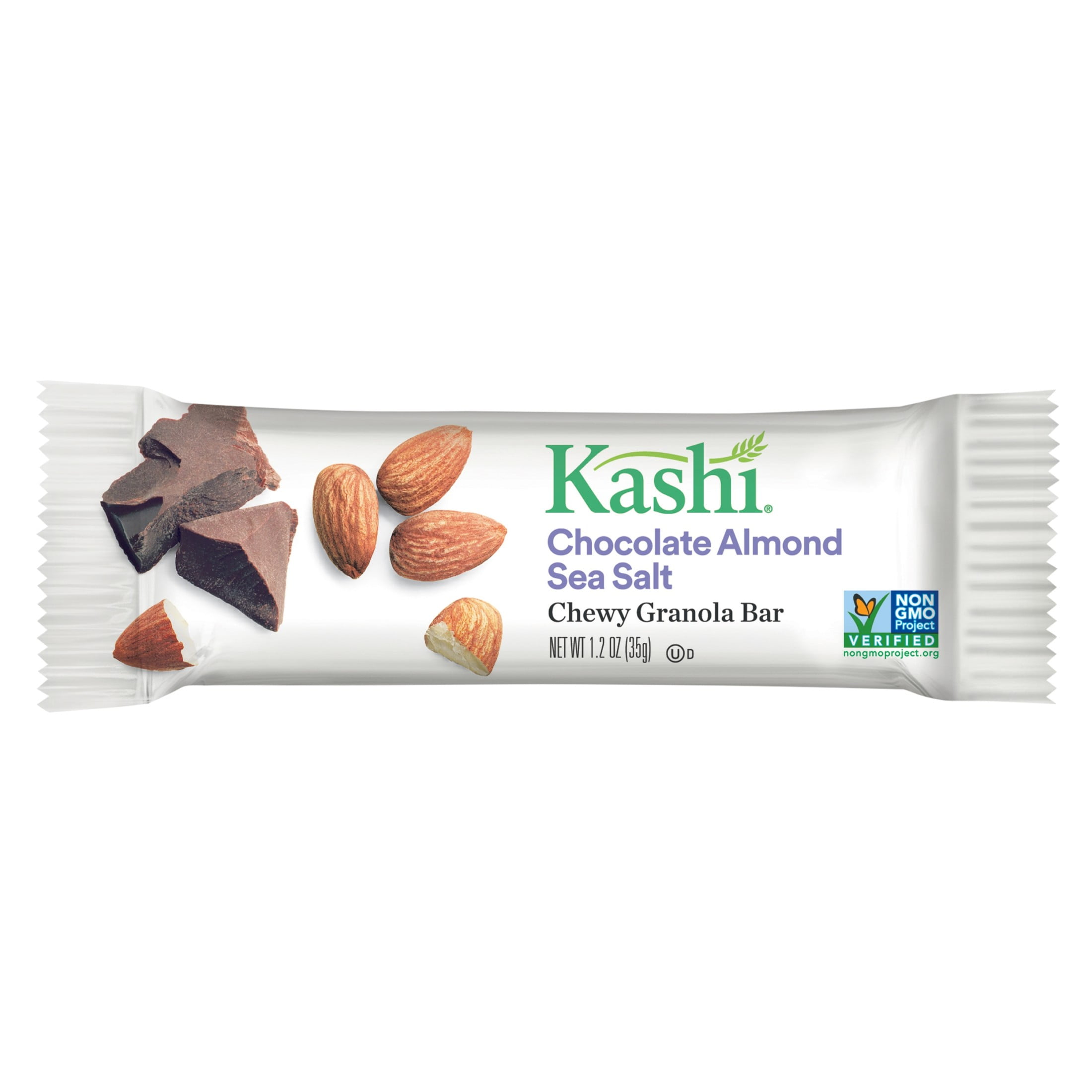 Kashi Vegan Chocolate Almond Sea Salt Chewy Granola Bars, Fiber Bars, 7.4 oz, 6 Count