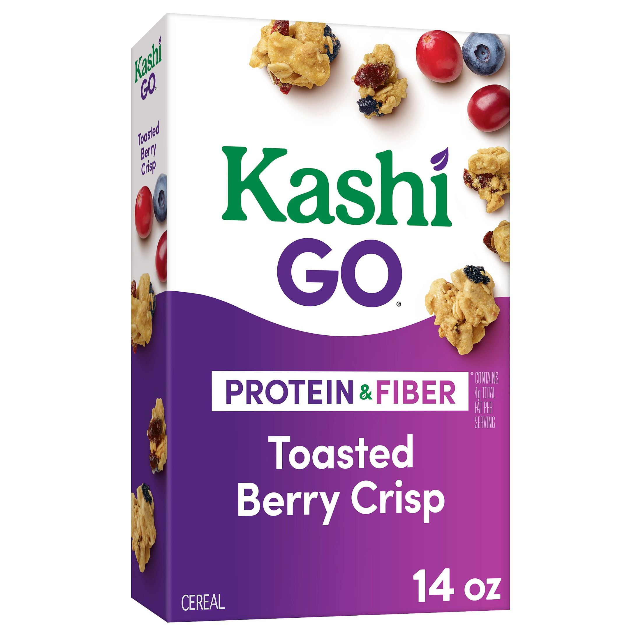 Kashi GO Breakfast Cereal, Protein Cereal, Family Breakfast, Toasted Berry Crisp, 14oz Box (1 Box)