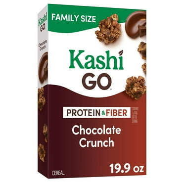 Kashi GO Breakfast Cereal, Vegan Protein, Fiber Cereal, Family Size, Chocolate Crunch, 19.9oz Box (1 Box)