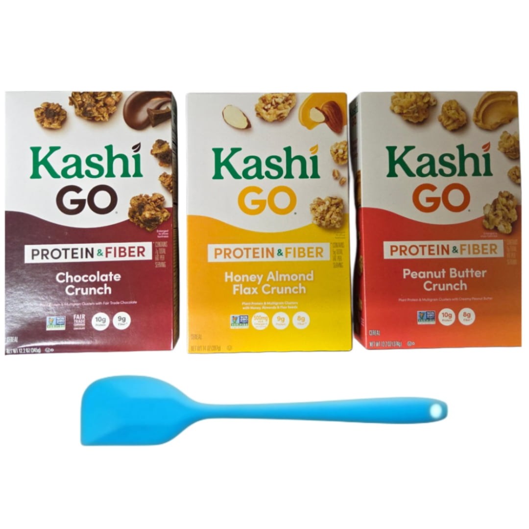Kashi GO Cereals, Chocolate Crunch 12.2 oz, Honey Almond Flax Crunch 14 oz and Peanut Butter Crunch 13.2 oz with Spatula