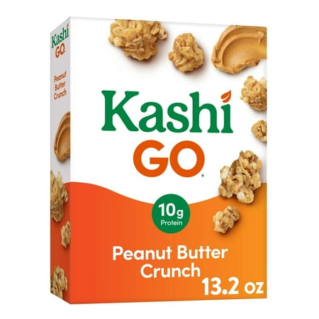 Kashi GO ColdEGSC Breakfast Cereal, Vegan Protein, Fiber Cereal, Peanut Butter Crunch, 13.2oz Box (1 Box)