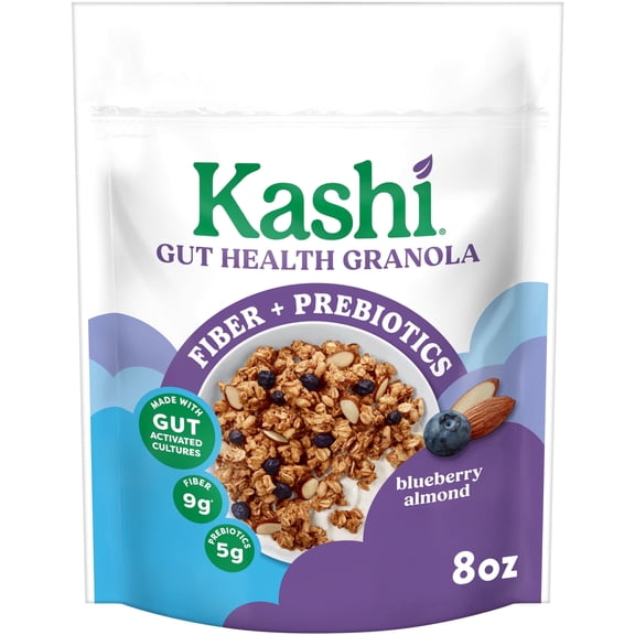 Kashi Gut Health Blueberry Almond Granola, Prebiotics and High Fiber, Whole Grain, 8 oz