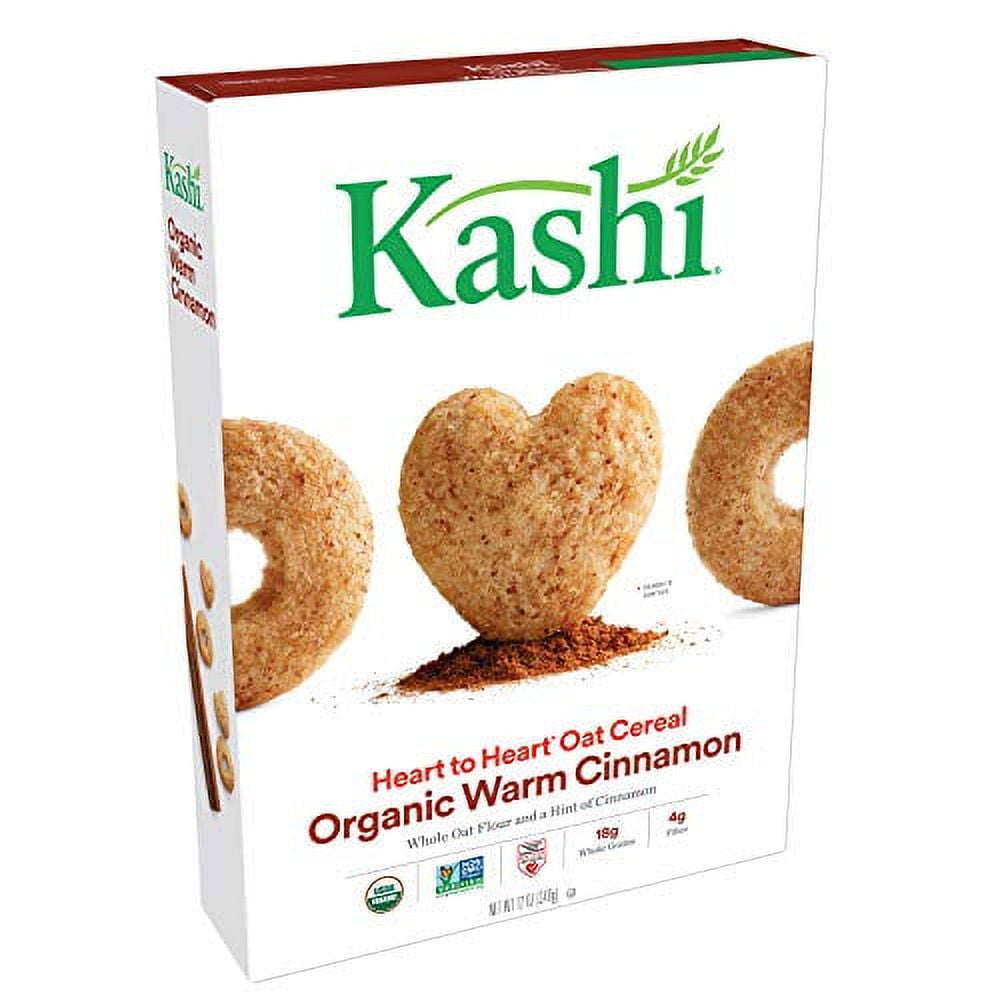 Kashi Hearts and O's Organic Oat Cereal Warm Cinnamon 12 oz Pack of
