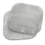 Kashi Home 16"x16" Memory Foam Chair Seat Cushion Pad for Kitchen, Dining Room, Patio Chairs, Set of 2, Grey