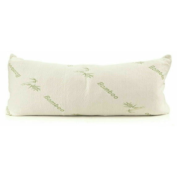 Kashi Home Bamboo Memory Foam Pillow, Hypo-Allergenic Removable Bamboo Cover, Body Pillow - 53"x19"