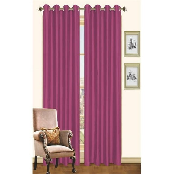 Kashi Home CP019980 57 x 90 In. Holly - Faux Silk Curtain Panel - Purple, Pack of 2