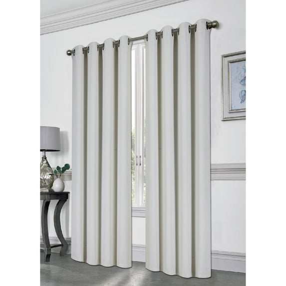 Kashi Home Solid Color Grommet Blackout Room Curtain Panel, Soft Thermal Insulated Room Darkening Window Drape, 54 x 84 Inch, Tessa Single Panel (Cloud)