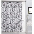 thumbnail image 1 of Kashi Home Estelle 13 Piece Canvas Shower Curtain & Roller Hooks Set Beautiful & Modern Design, 1 of 2