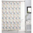 thumbnail image 1 of Kashi Home Flora 13 Piece Canvas Shower Curtain & Roller Hooks Set Beautiful & Modern Design, 1 of 2