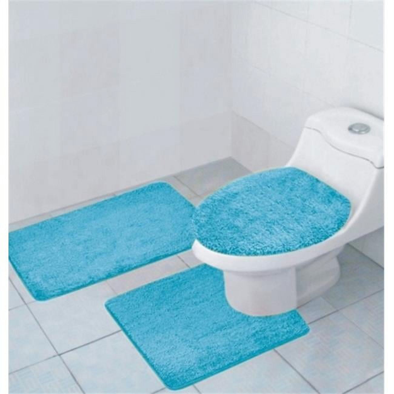 Kashi Home Hailey 3 Piece Bath Rug Set, Bath Mat, Contour Rug, Toilet ...