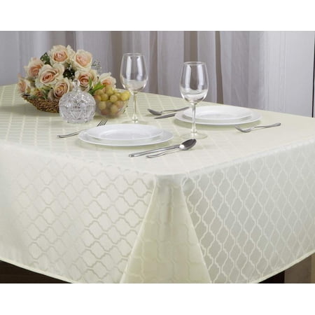 Kashi Home Harriet Jacquard Tablecloth 52"x70" Beige