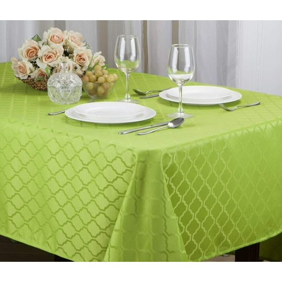 Kashi Home Harriet Jacquard Tablecloth 52"x70" Lime