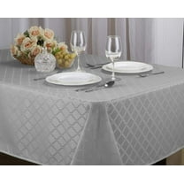 Kashi Home Harriet Jacquard Tablecloth 60"x84" Silver