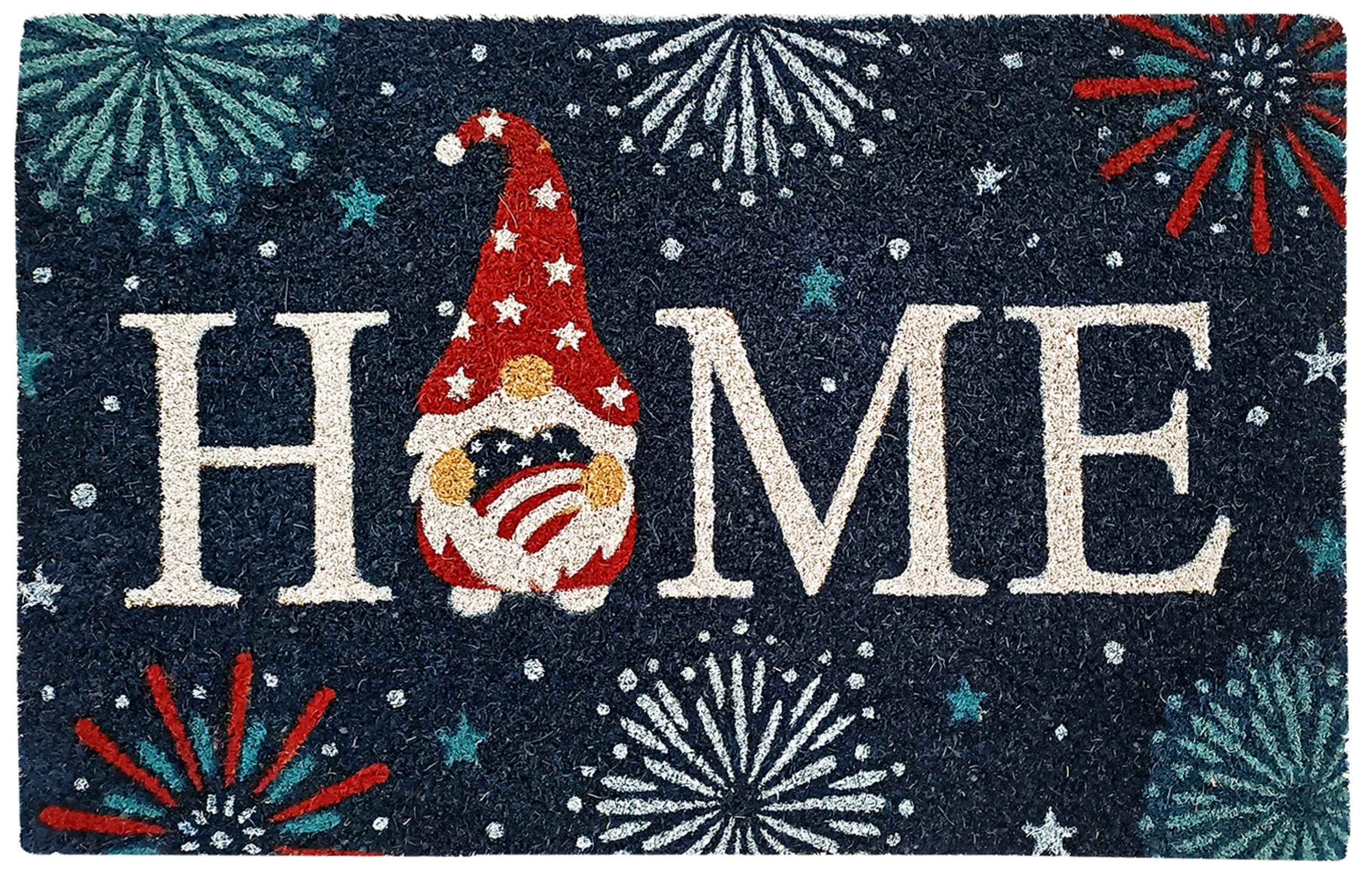 Kashi Home Holiday Door Mat Coir Mat 18x28 Non-Slip Printed Doormat, Durable Outdoor Rug, Welcome Mat, Welcome Spring Theme - Home Gnome