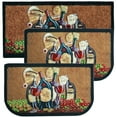 thumbnail image 1 of Kashi Home Kitchen Rug, Area Rug, Mat, Beautiful Print Non-Skid Latex Back Bending Wine 3pc Set (2 18x30 D Shape & 1 20x40), 1 of 4