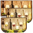 thumbnail image 1 of Kashi Home Kitchen Rug, Area Rug, Mat, Beautiful Print Non-Skid Latex Back Borgogna 3pc Set (2 18x30 D Shape & 1 20x40), 1 of 4