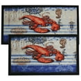 thumbnail image 1 of Kashi Home Kitchen Rug, Area Rug, Mat, Beautiful Print Non-Skid Latex Back Lobster 2pc Set (18X30 Rectangle & 20X40), 1 of 4