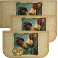 thumbnail image 1 of Kashi Home Kitchen Rug, Area Rug, Mat, Beautiful Print Non-Skid Latex Back Mr Rooster 3pc Set (2 18x30 D Shape & 1 20x40), 1 of 4