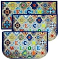 thumbnail image 1 of Kashi Home Kitchen Rug, Area Rug, Mat, Beautiful Print Non-Skid Latex Back Santos Welcome 3pc Set (2 18x30 D Shape & 1 20x40), 1 of 5