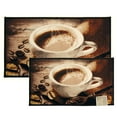 thumbnail image 1 of Kashi Home Kitchen Rug, Printed Area Rug, Durable Floor, Door Mat, Farmhouse Non-Slip Carpet Latex Backing Beautiful Design Coffee Bean 2pc Set (18X30 Rectangle & 20X40), 1 of 5