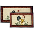 thumbnail image 1 of Kashi Home Kitchen Rug, Printed Area Rug, Durable Floor, Door Mat, Farmhouse Non-Slip Carpet Latex Backing Beautiful Design Dot Rooster 2pc Set (18X30 Rectangle & 20X40), 1 of 5