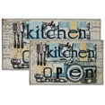 thumbnail image 1 of Kashi Home Kitchen Rug, Printed Area Rug, Durable Floor, Door Mat, Farmhouse Non-Slip Carpet Latex Backing Beautiful Design Open Kitchen 2pc Set (18X30 Rectangle & 20X40), 1 of 5