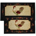 thumbnail image 1 of Kashi Home Kitchen Rug, Printed Area Rug, Durable Floor, Door Mat, Farmhouse Non-Slip Carpet Latex Backing Beautiful Design Rooster 2pc Set (18X30 Rectangle & 20X40), 1 of 5