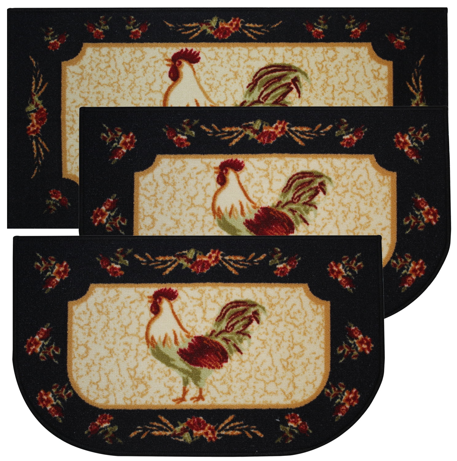 J&V TEXTILES 18 in. x 30 in. Vintage Rooster Kitchen Cushion Floor Mat FC48  - The Home Depot