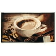 thumbnail image 1 of Kashi Home Kitchen Rug, Printed Area Rug, Durable Floor, Door Mat, Farmhouse Non-Slip Carpet Latex Backing Beautiful Design, Coffee Bean 20x40 Rectangle, 1 of 3